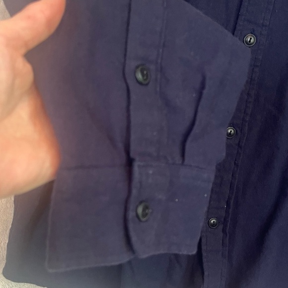 GAP Men's Chamois Button Up Shirt Sz XL Navy Blue Soft Overshirt - Picture 5 of 15